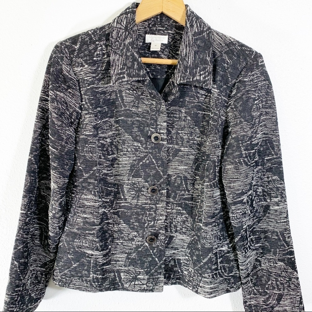 Christopher Banks Black/White Woven Print Jacket